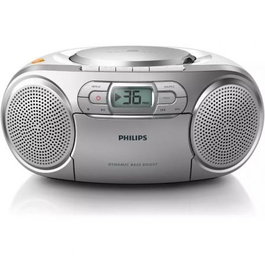 Philips AZ127/12 Radio y CD portátil con Casete y Bass Boost, Gris